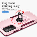 For Samsung Galaxy A52 5G / 4G Pioneer Armor Heavy Duty PC + TPU Holder Phone Case(Pink)