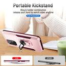 For Samsung Galaxy A52 5G / 4G Pioneer Armor Heavy Duty PC + TPU Holder Phone Case(Pink)