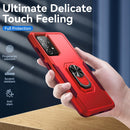For Samsung Galaxy A52 5G / 4G Pioneer Armor Heavy Duty PC + TPU Holder Phone Case(Red)