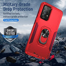 For Samsung Galaxy A52 5G / 4G Pioneer Armor Heavy Duty PC + TPU Holder Phone Case(Red)