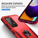 For Samsung Galaxy A52 5G / 4G Pioneer Armor Heavy Duty PC + TPU Holder Phone Case(Red)