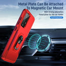 For Samsung Galaxy A52 5G / 4G Pioneer Armor Heavy Duty PC + TPU Holder Phone Case(Red)