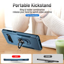 For Samsung Galaxy S10 Pioneer Armor Heavy Duty PC + TPU Holder Phone Case(Blue)