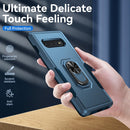 For Samsung Galaxy S10 Pioneer Armor Heavy Duty PC + TPU Holder Phone Case(Blue)