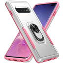 For Samsung Galaxy S10+ Pioneer Armor Heavy Duty PC + TPU Holder Phone Case(White)