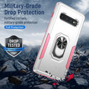 For Samsung Galaxy S10+ Pioneer Armor Heavy Duty PC + TPU Holder Phone Case(White)