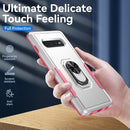 For Samsung Galaxy S10+ Pioneer Armor Heavy Duty PC + TPU Holder Phone Case(White)