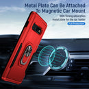 For Samsung Galaxy S10+ Pioneer Armor Heavy Duty PC + TPU Holder Phone Case(Red + Black)