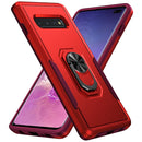 For Samsung Galaxy S10+ Pioneer Armor Heavy Duty PC + TPU Holder Phone Case(Red)