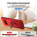 For Samsung Galaxy S10+ Pioneer Armor Heavy Duty PC + TPU Holder Phone Case(Red)