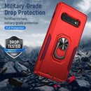 For Samsung Galaxy S10+ Pioneer Armor Heavy Duty PC + TPU Holder Phone Case(Red)