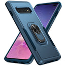 For Samsung Galaxy S10+ Pioneer Armor Heavy Duty PC + TPU Holder Phone Case(Blue)
