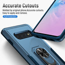 For Samsung Galaxy S10+ Pioneer Armor Heavy Duty PC + TPU Holder Phone Case(Blue)