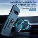 For Samsung Galaxy S10+ Pioneer Armor Heavy Duty PC + TPU Holder Phone Case(Blue)