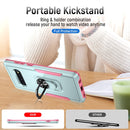 For Samsung Galaxy S10+ Pioneer Armor Heavy Duty PC + TPU Holder Phone Case(Green + Pink)