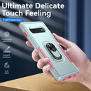For Samsung Galaxy S10+ Pioneer Armor Heavy Duty PC + TPU Holder Phone Case(Green + Pink)