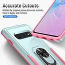 For Samsung Galaxy S10+ Pioneer Armor Heavy Duty PC + TPU Holder Phone Case(Green + Pink)