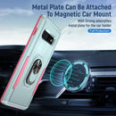 For Samsung Galaxy S10+ Pioneer Armor Heavy Duty PC + TPU Holder Phone Case(Green + Pink)