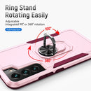 For Samsung Galaxy S22 5G Pioneer Armor Heavy Duty PC + TPU Holder Phone Case(Pink)