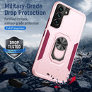 For Samsung Galaxy S22 5G Pioneer Armor Heavy Duty PC + TPU Holder Phone Case(Pink)
