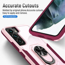 For Samsung Galaxy S22 5G Pioneer Armor Heavy Duty PC + TPU Holder Phone Case(Pink)
