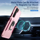 For Samsung Galaxy S22 5G Pioneer Armor Heavy Duty PC + TPU Holder Phone Case(Pink)