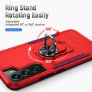 For Samsung Galaxy S22 5G Pioneer Armor Heavy Duty PC + TPU Holder Phone Case(Red)