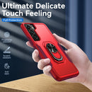 For Samsung Galaxy S22 5G Pioneer Armor Heavy Duty PC + TPU Holder Phone Case(Red)