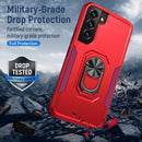 For Samsung Galaxy S22 5G Pioneer Armor Heavy Duty PC + TPU Holder Phone Case(Red)