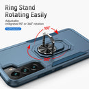 For Samsung Galaxy S22 5G Pioneer Armor Heavy Duty PC + TPU Holder Phone Case(Blue)