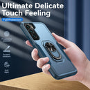 For Samsung Galaxy S22 5G Pioneer Armor Heavy Duty PC + TPU Holder Phone Case(Blue)
