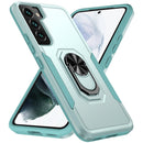 For Samsung Galaxy S22 5G Pioneer Armor Heavy Duty PC + TPU Holder Phone Case(Green)