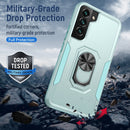 For Samsung Galaxy S22 5G Pioneer Armor Heavy Duty PC + TPU Holder Phone Case(Green)
