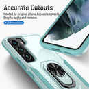 For Samsung Galaxy S22 5G Pioneer Armor Heavy Duty PC + TPU Holder Phone Case(Green)