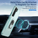 For Samsung Galaxy S22 5G Pioneer Armor Heavy Duty PC + TPU Holder Phone Case(Green)