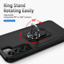 For Samsung Galaxy S22+ 5G Pioneer Armor Heavy Duty PC + TPU Holder Phone Case(Black)