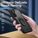 For Samsung Galaxy S22+ 5G Pioneer Armor Heavy Duty PC + TPU Holder Phone Case(Black)