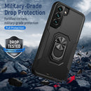 For Samsung Galaxy S22+ 5G Pioneer Armor Heavy Duty PC + TPU Holder Phone Case(Black)