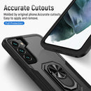 For Samsung Galaxy S22+ 5G Pioneer Armor Heavy Duty PC + TPU Holder Phone Case(Black)