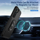 For Samsung Galaxy S22+ 5G Pioneer Armor Heavy Duty PC + TPU Holder Phone Case(Black)