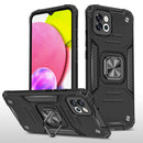 For Samsung Galaxy A03 164mm Magnetic Armor TPU + PC Holder Phone Case(Black)