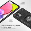 For Samsung Galaxy A03 164mm Magnetic Armor TPU + PC Holder Phone Case(Black)