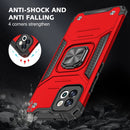 For Samsung Galaxy A03 164mm Magnetic Armor TPU + PC Holder Phone Case(Red)