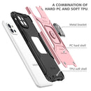 For Samsung Galaxy A03 164mm Magnetic Armor TPU + PC Holder Phone Case(Rose Gold)
