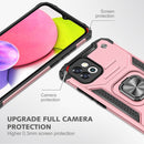 For Samsung Galaxy A03 164mm Magnetic Armor TPU + PC Holder Phone Case(Rose Gold)