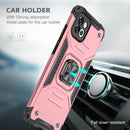 For Samsung Galaxy A03 164mm Magnetic Armor TPU + PC Holder Phone Case(Rose Gold)
