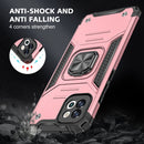For Samsung Galaxy A03 164mm Magnetic Armor TPU + PC Holder Phone Case(Rose Gold)