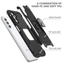 For Samsung Galaxy A13 5G Magnetic Armor TPU + PC Holder Phone Case(Black)