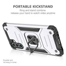 For Samsung Galaxy A13 5G Magnetic Armor TPU + PC Holder Phone Case(Silver)