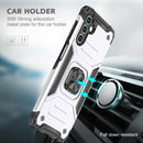 For Samsung Galaxy A13 5G Magnetic Armor TPU + PC Holder Phone Case(Silver)